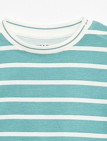 T-shirt a righe maniche corte in cotone