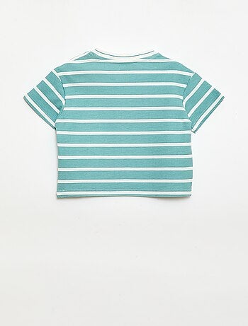 T-shirt a righe maniche corte in cotone