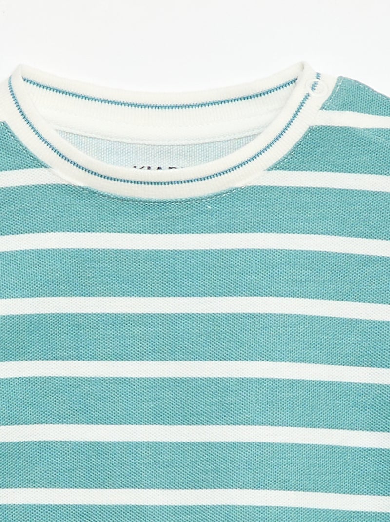 T-shirt a tinta unita a maniche corte in cotone Blu - Kiabi