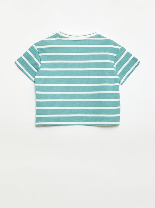 T-shirt a tinta unita a maniche corte in cotone - Kiabi