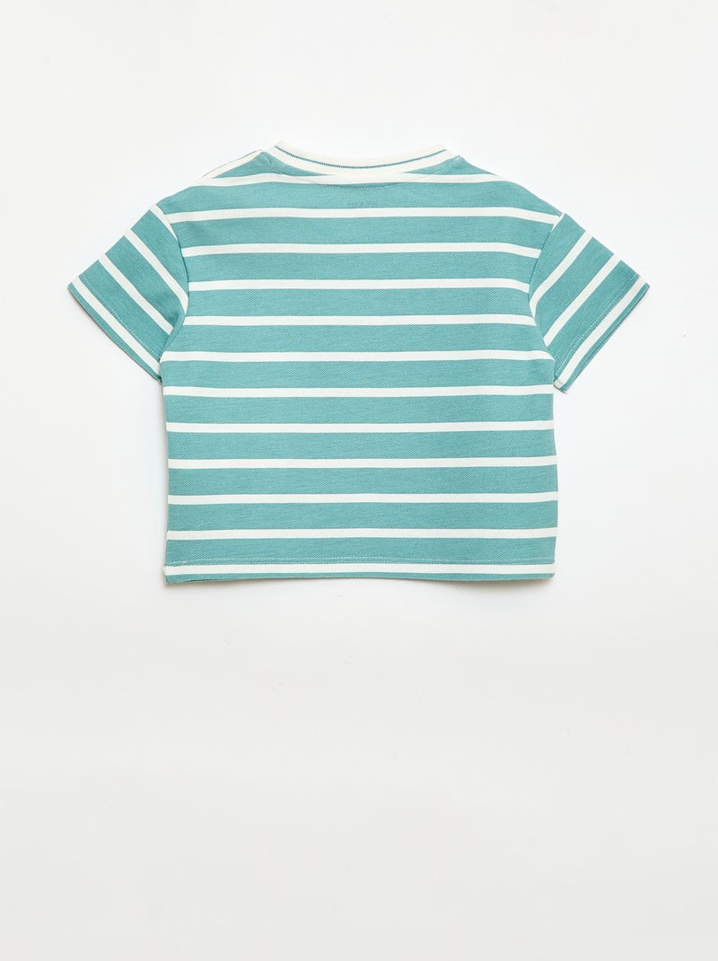 T-shirt a tinta unita a maniche corte in cotone Blu - Kiabi