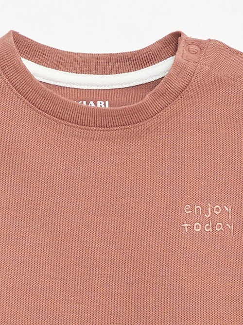 T-shirt a tinta unita a maniche corte in cotone - Kiabi