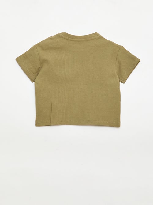 T-shirt a tinta unita a maniche corte in cotone - Kiabi