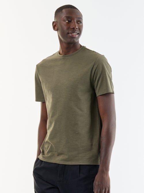 T-shirt a tinta unita a maniche corte - Kiabi