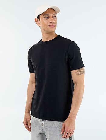 T-shirt a tinta unita a maniche corte