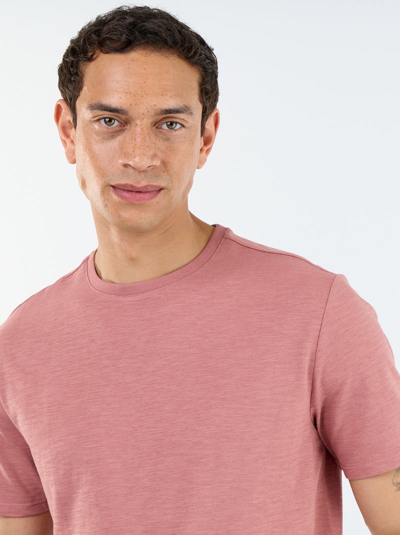 T-shirt a tinta unita a maniche corte Rosa - Kiabi