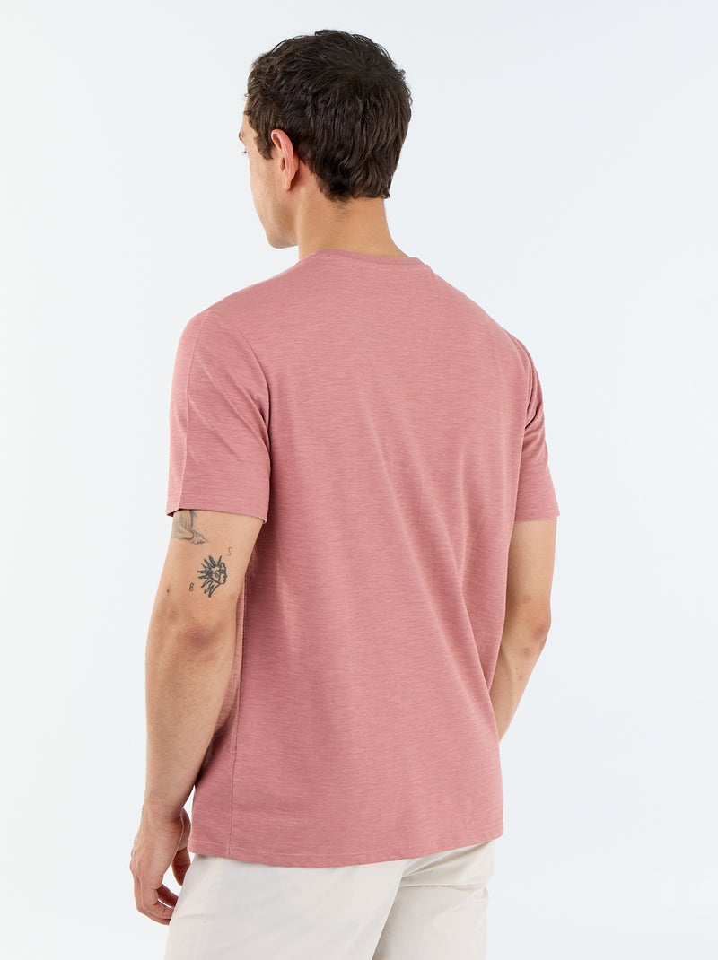T-shirt a tinta unita a maniche corte Rosa - Kiabi