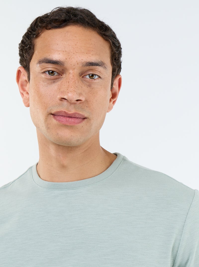 T-shirt a tinta unita a maniche corte Verde - Kiabi