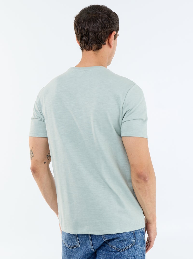 T-shirt a tinta unita a maniche corte Verde - Kiabi
