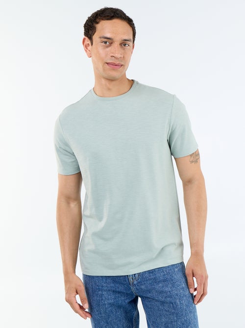 T-shirt a tinta unita a maniche corte - Kiabi