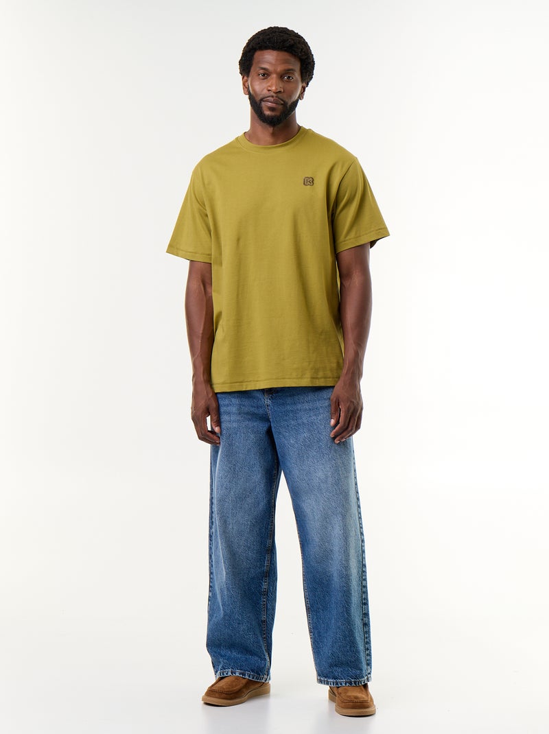 T-shirt a tinta unita a maniche corte vestibilità comfort - Kiabi Verde - Kiabi