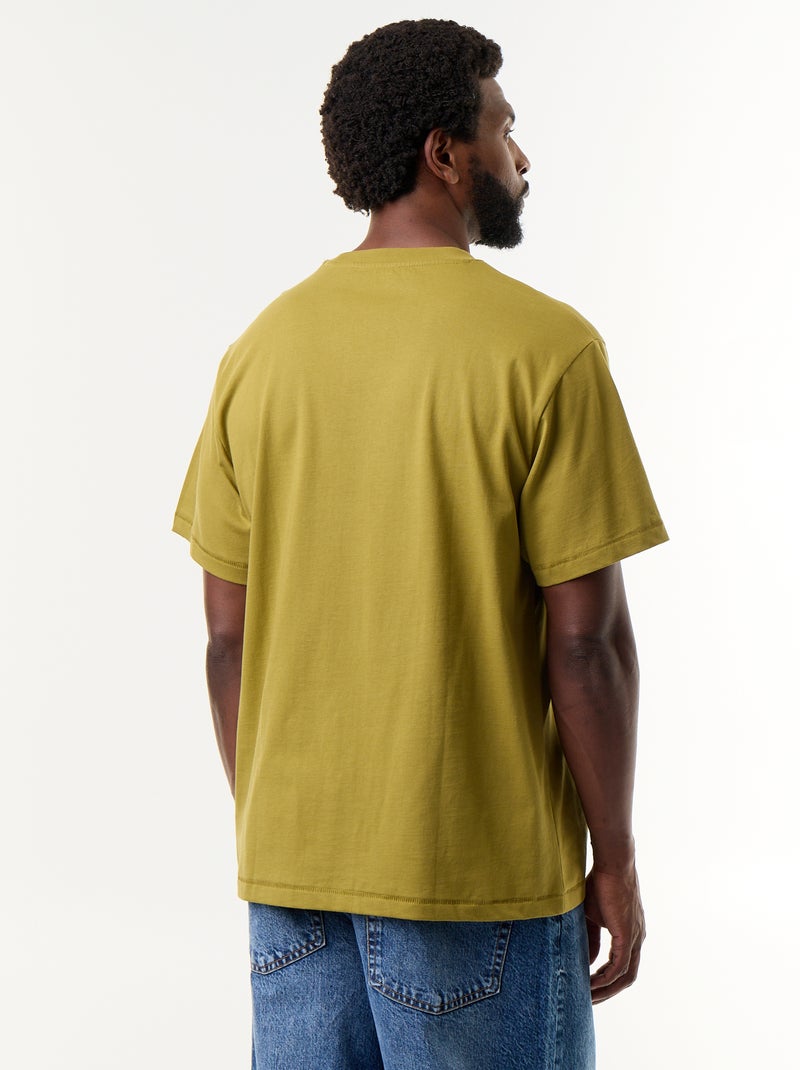 T-shirt a tinta unita a maniche corte vestibilità comfort - Kiabi Verde - Kiabi