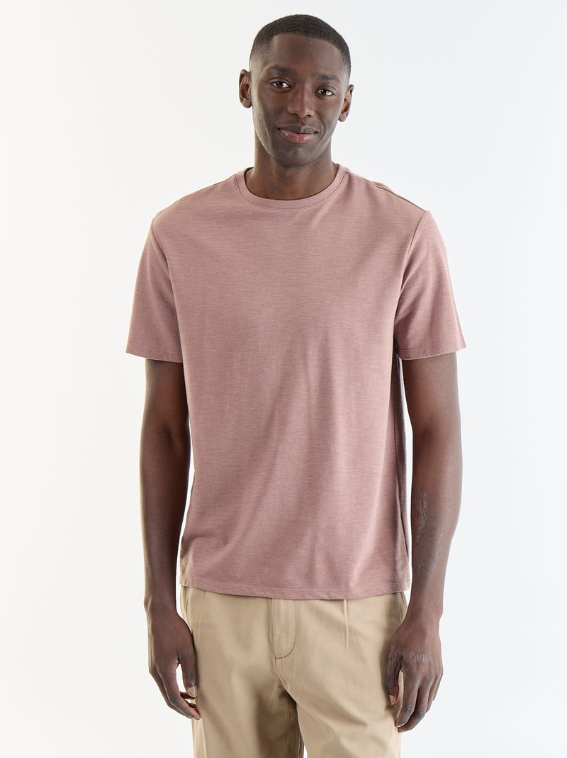 T-shirt a tinta unita a maniche corte Viola - Kiabi