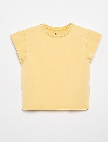 T-shirt a tinta unita a maniche extra-corte