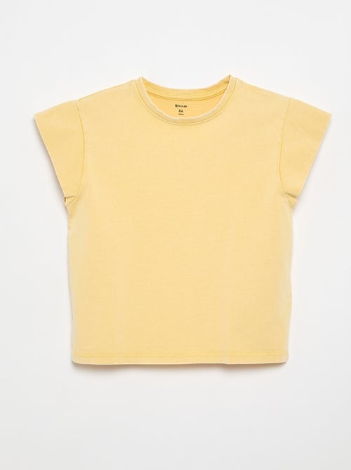 T-shirt a tinta unita a maniche extra-corte - Kiabi