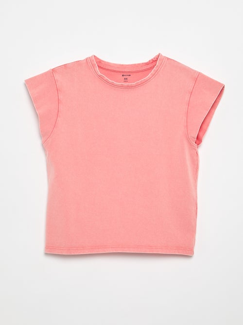 T-shirt a tinta unita a maniche extra-corte - Kiabi