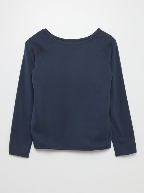 T-shirt a tinta unita a maniche lunghe - collezione facile da indossare - Kiabi