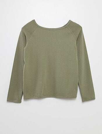 T-shirt a tinta unita a maniche lunghe - collezione facile da indossare