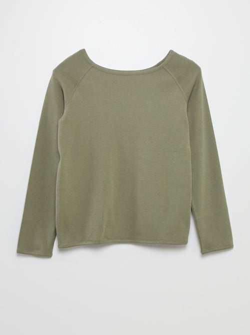 T-shirt a tinta unita a maniche lunghe - collezione facile da indossare - Kiabi