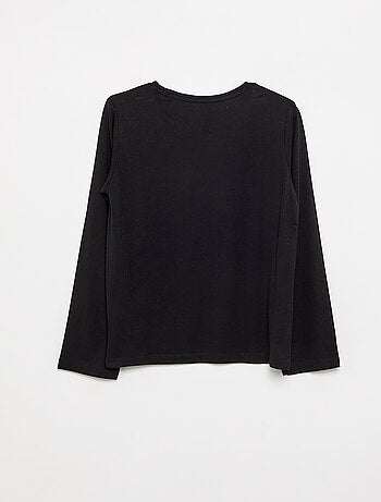 T-shirt a tinta unita a maniche lunghe