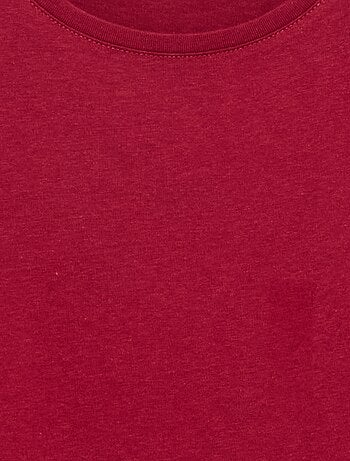 T-shirt a tinta unita a maniche lunghe