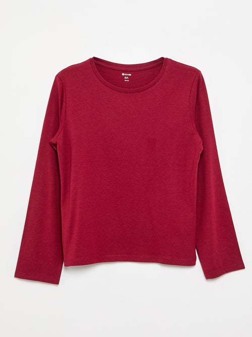 T-shirt a tinta unita a maniche lunghe - Kiabi T-shirt a tinta unita a maniche lunghe - Kiabi