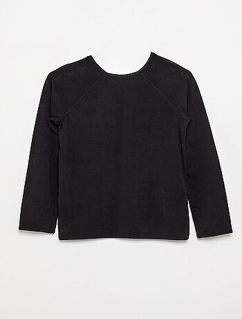 T-shirt a tinta unita con maniche raglan