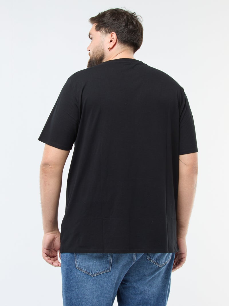 T-shirt a tinta unita regular fit Nero - Kiabi