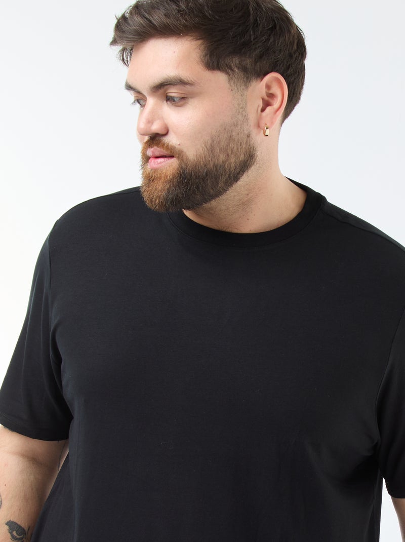 T-shirt a tinta unita regular fit Nero - Kiabi