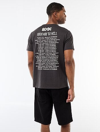 T-shirt 'AC/DC' a maniche corte stampato fronte/retro