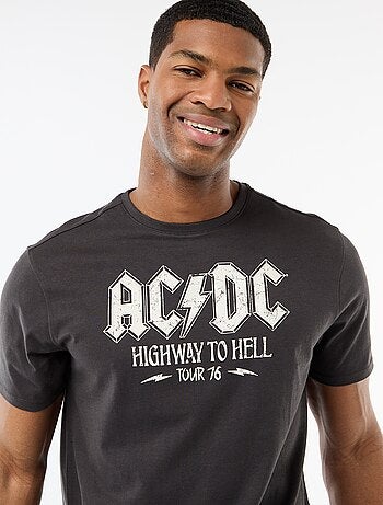 T-shirt 'AC/DC' a maniche corte stampato fronte/retro