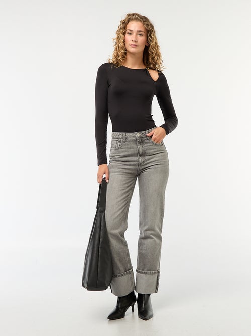 T-shirt aderente con dettaglio dorato - Kiabi