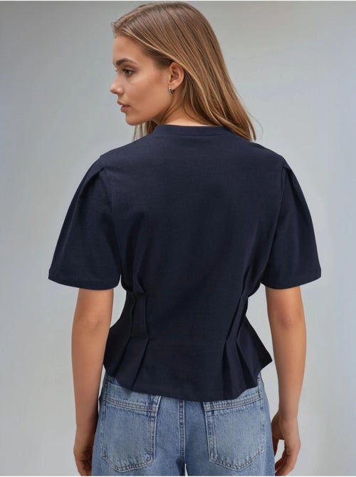 T-shirt aderente con girocollo hiccup - Kiabi T-shirt aderente con girocollo hiccup - Kiabi