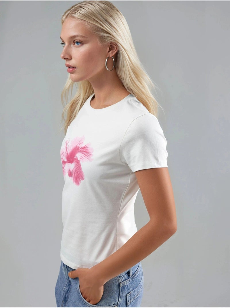 T-shirt aderente con motivo hiccup Bianco - Kiabi