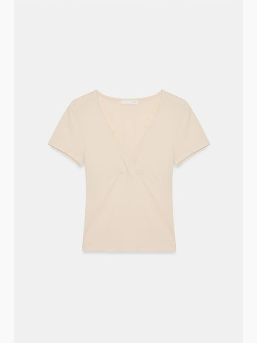 T-shirt aderente con scollo a v e maniche corte dilvin - Kiabi T-shirt aderente con scollo a v e maniche corte dilvin - Kiabi