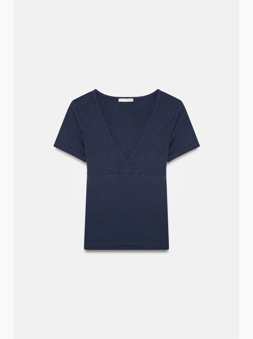 T-shirt aderente con scollo a v e maniche corte dilvin - Kiabi T-shirt aderente con scollo a v e maniche corte dilvin - Kiabi