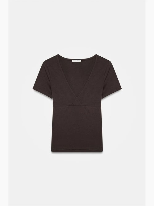 T-shirt aderente con scollo a v e maniche corte dilvin - Kiabi T-shirt aderente con scollo a v e maniche corte dilvin - Kiabi