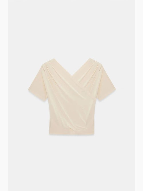 T-shirt aderente scollo a v manica corta dilvin - Kiabi