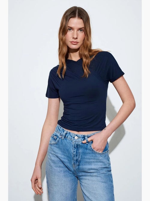 T-shirt aderente scollo a v manica corta dilvin - Kiabi T-shirt aderente scollo a v manica corta dilvin - Kiabi