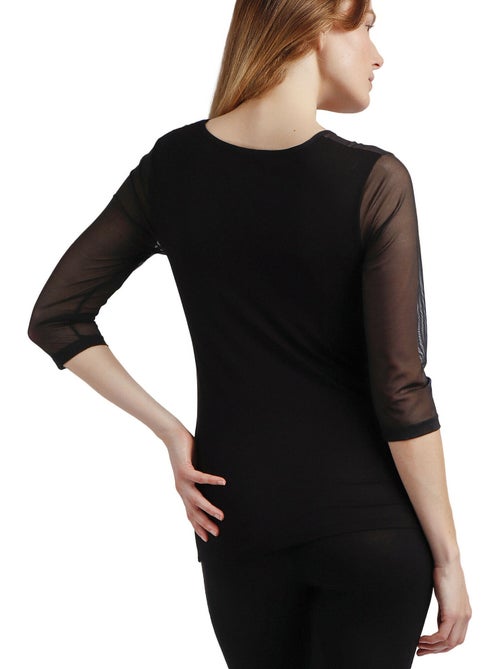 T-shirt ADMAS da donna con maniche alla francese in tulle e pietre - Kiabi T-shirt ADMAS da donna con maniche alla francese in tulle e pietre - Kiabi
