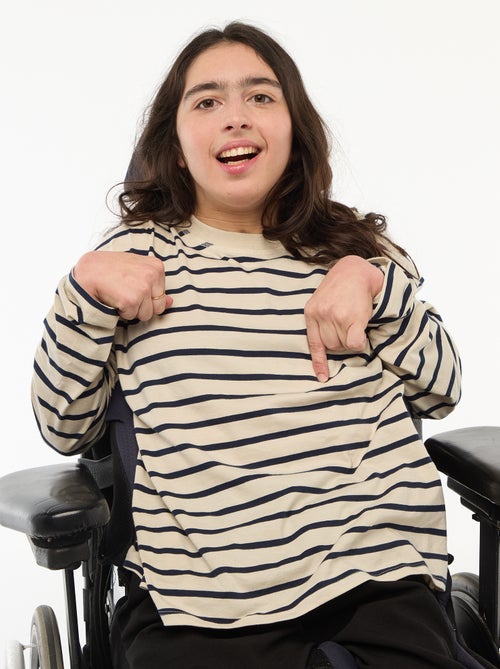 T-shirt alla marinara con spalla a strappo - collezione facile da indossare - Kiabi