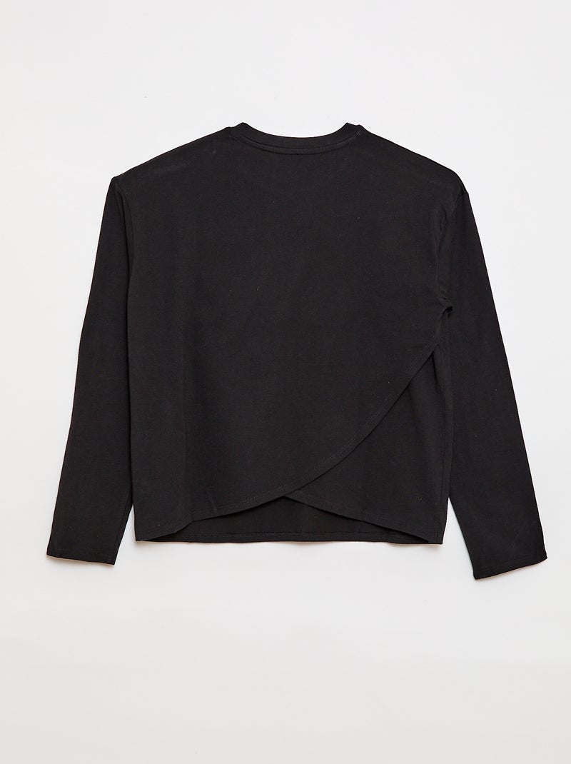 T-shirt alla marinara con spalla a strappo - collezione facile da indossare Nero - Kiabi