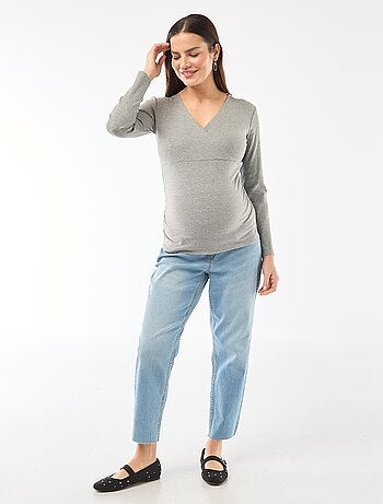 T-shirt allattamento a costine