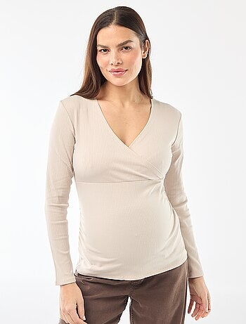 T-shirt allattamento a costine