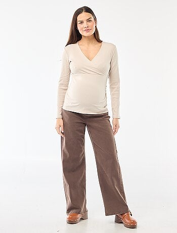 T-shirt allattamento a costine