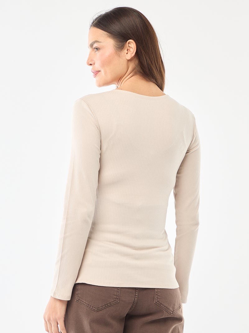 T-shirt allattamento a costine Grigio - Kiabi
