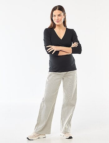 T-shirt allattamento a costine