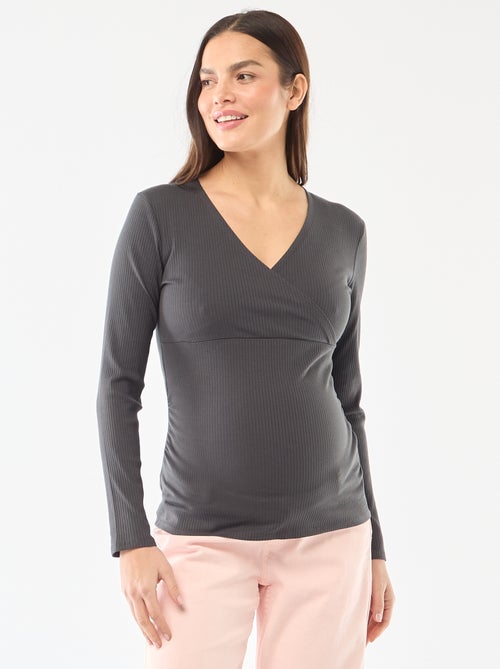 T-shirt allattamento a costine - Kiabi