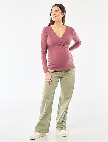 T-shirt da allattamento a costine