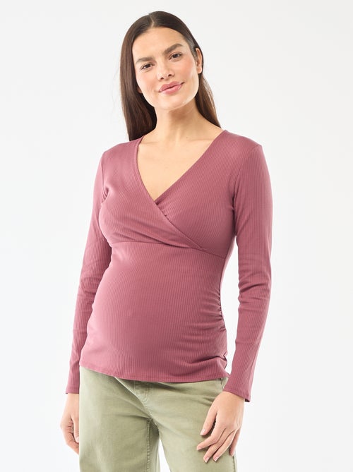 T-shirt allattamento a costine - Kiabi